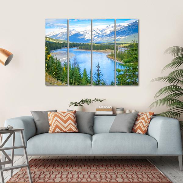 Lake In Alberta Canada Canvas Wall Art-4 Horizontal-Gallery Wrap-34" x 24"-Tiaracle
