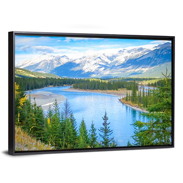 Lake In Alberta Canada Canvas Wall Art-3 Horizontal-Gallery Wrap-25" x 16"-Tiaracle