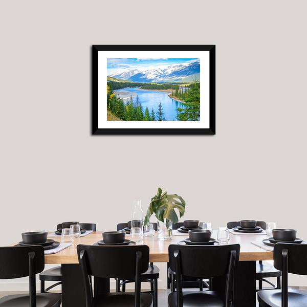 Lake In Alberta Canada Canvas Wall Art-1 Piece-Framed Print-20" x 16"-Tiaracle