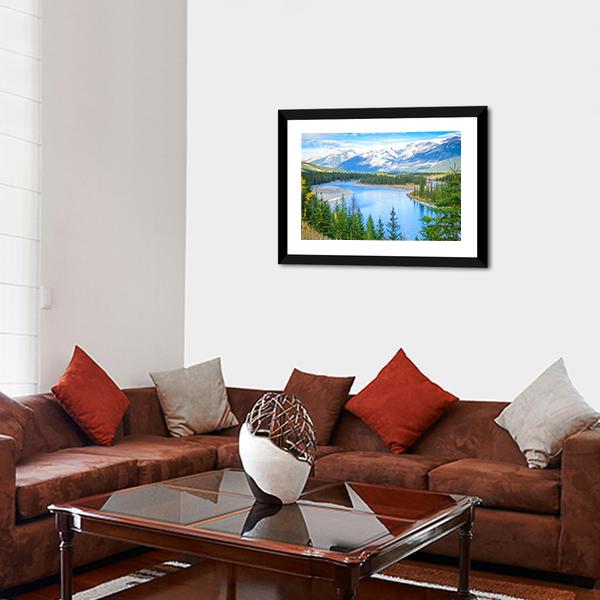 Lake In Alberta Canada Canvas Wall Art-3 Horizontal-Gallery Wrap-25" x 16"-Tiaracle