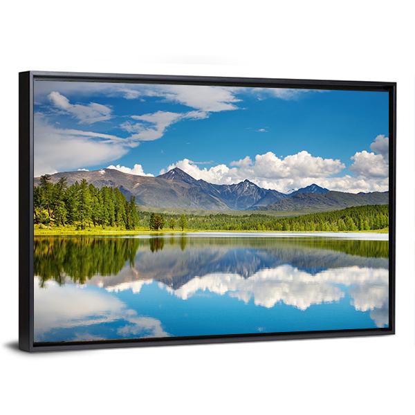 Lake In Altai Mountains Canvas Wall Art-3 Horizontal-Gallery Wrap-25" x 16"-Tiaracle
