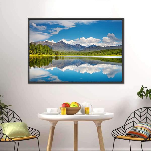 Lake In Altai Mountains Canvas Wall Art-3 Horizontal-Gallery Wrap-25" x 16"-Tiaracle