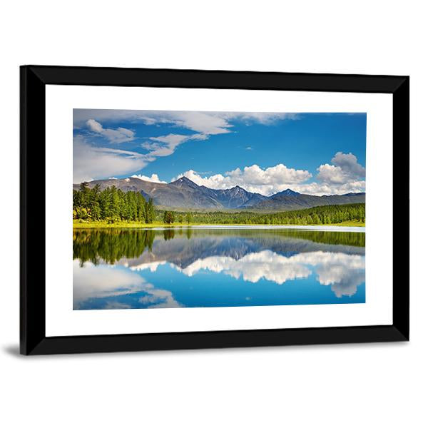 Lake In Altai Mountains Canvas Wall Art-3 Horizontal-Gallery Wrap-25" x 16"-Tiaracle