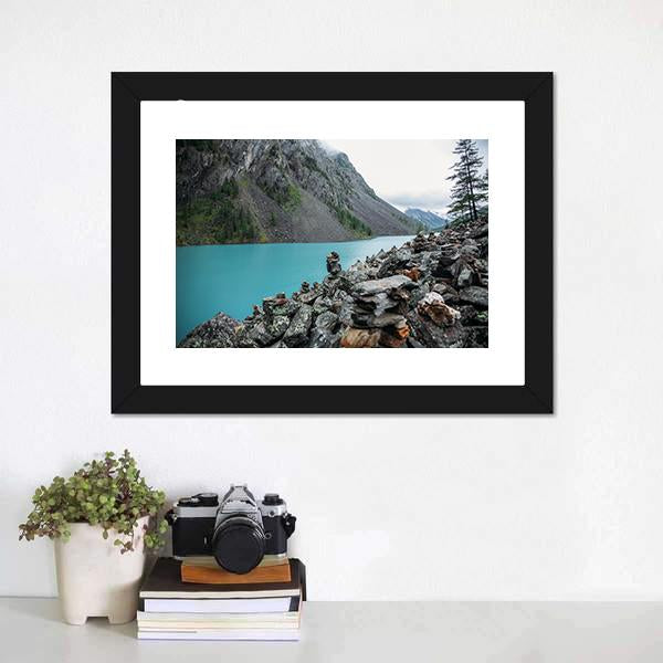 Lake In Altai Russia Canvas Wall Art-3 Horizontal-Gallery Wrap-25" x 16"-Tiaracle