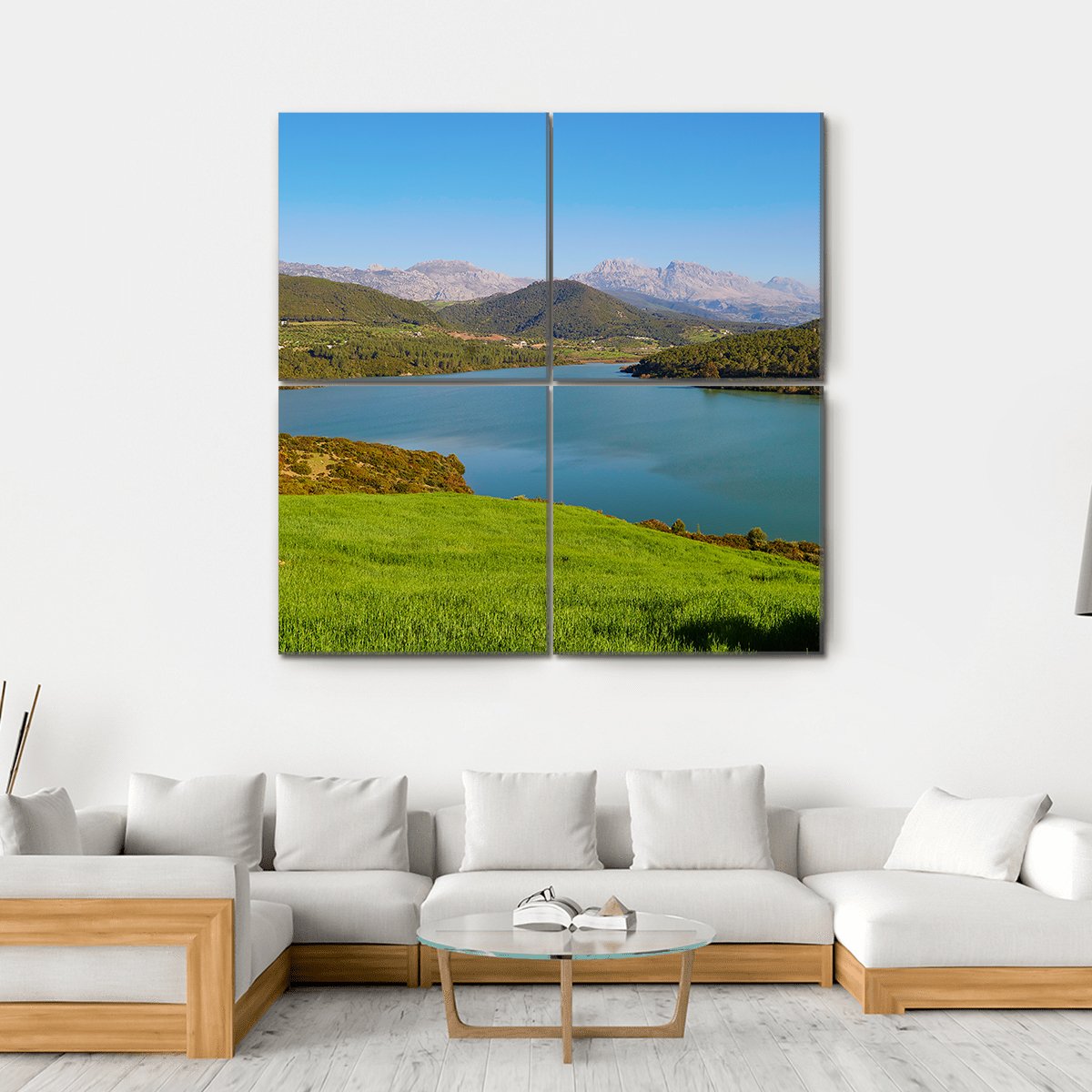Lake In Atlas Mountains Canvas Wall Art-4 Square-Gallery Wrap-17" x 17"-Tiaracle