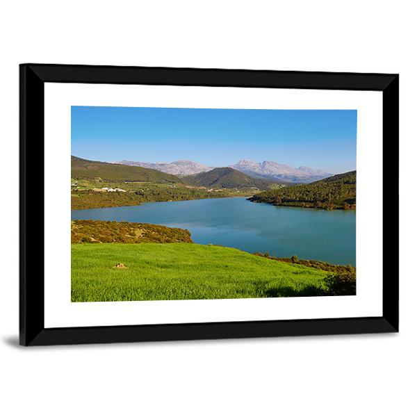 Lake In Atlas Mountains Canvas Wall Art-3 Horizontal-Gallery Wrap-25" x 16"-Tiaracle