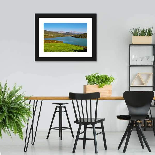 Lake In Atlas Mountains Canvas Wall Art-5 Horizontal-Gallery Wrap-22" x 12"-Tiaracle