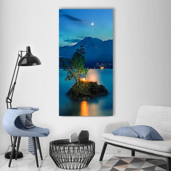 Lake In Austria Vertical Canvas Wall Art-3 Vertical-Gallery Wrap-12" x 25"-Tiaracle