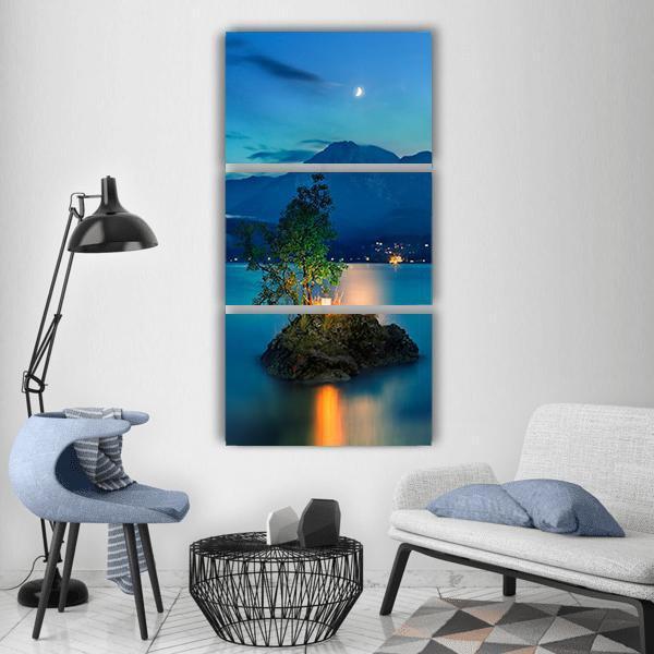 Lake In Austria Vertical Canvas Wall Art-3 Vertical-Gallery Wrap-12" x 25"-Tiaracle