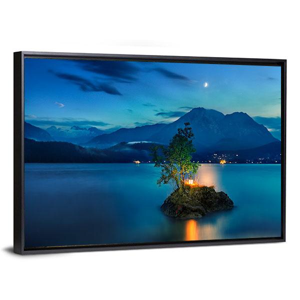 Lake In Austria Vertical Canvas Wall Art-3 Vertical-Gallery Wrap-12" x 25"-Tiaracle
