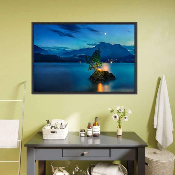 Lake In Austria Vertical Canvas Wall Art-3 Vertical-Gallery Wrap-12" x 25"-Tiaracle