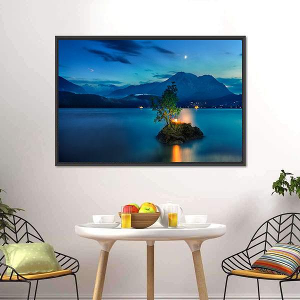 Lake In Austria Vertical Canvas Wall Art-3 Vertical-Gallery Wrap-12" x 25"-Tiaracle