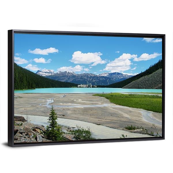 Lake In Banff National Park Canvas Wall Art-3 Horizontal-Gallery Wrap-25" x 16"-Tiaracle