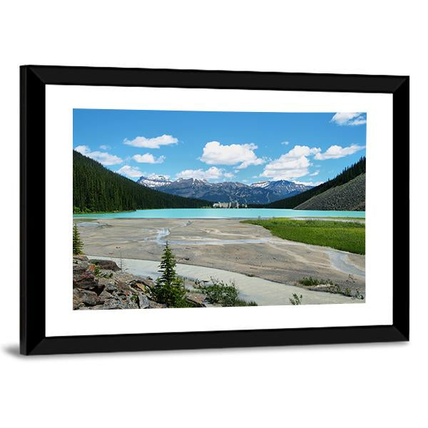 Lake In Banff National Park Canvas Wall Art-3 Horizontal-Gallery Wrap-25" x 16"-Tiaracle