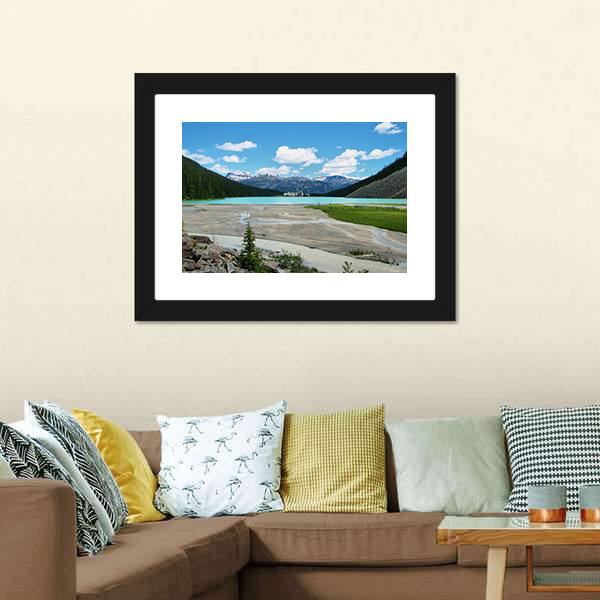 Lake In Banff National Park Canvas Wall Art-5 Horizontal-Gallery Wrap-22" x 12"-Tiaracle
