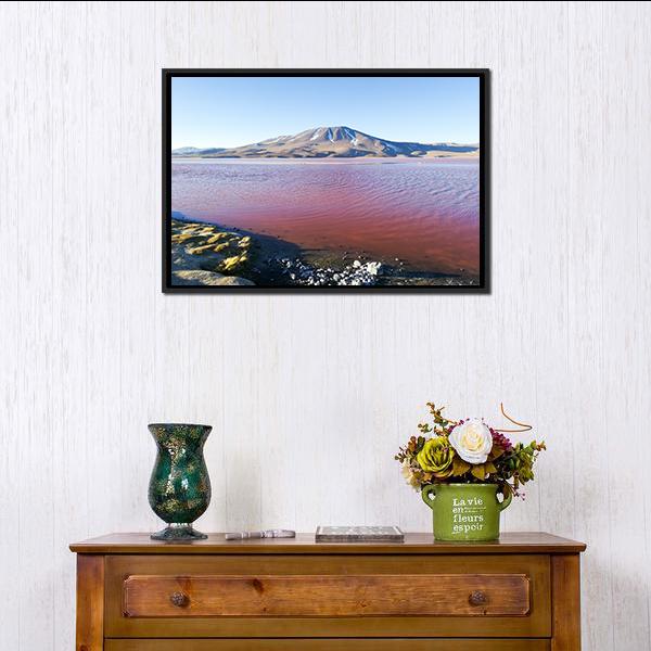 Lake In Bolivia Canvas Wall Art-1 Piece-Floating Frame-24" x 16"-Tiaracle