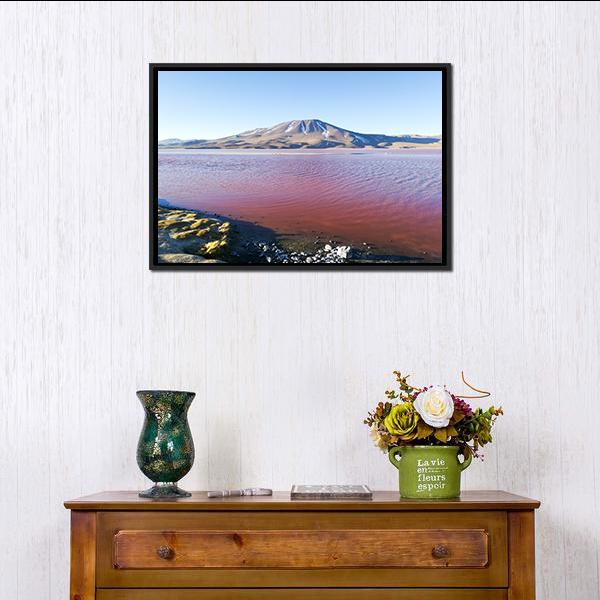 Lake In Bolivia Canvas Wall Art-1 Piece-Floating Frame-24" x 16"-Tiaracle