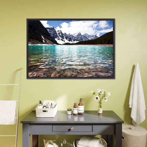 Lake In Canada Canvas Wall Art-1 Piece-Floating Frame-24" x 16"-Tiaracle