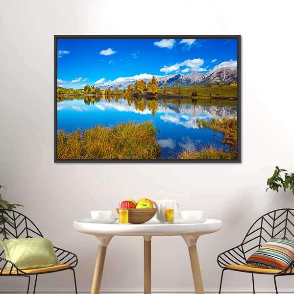 Lake In Canmore Canvas Wall Art-3 Horizontal-Gallery Wrap-25" x 16"-Tiaracle