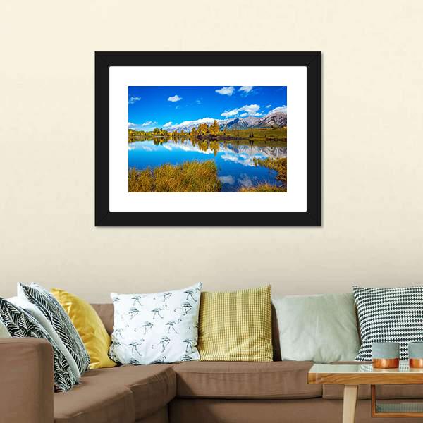Lake In Canmore Canvas Wall Art-3 Horizontal-Gallery Wrap-25" x 16"-Tiaracle