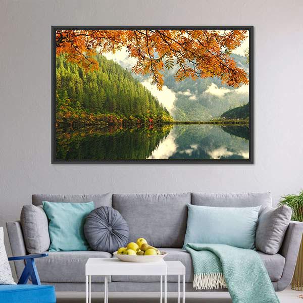 Lake In China Canvas Wall Art-5 Horizontal-Gallery Wrap-22" x 12"-Tiaracle