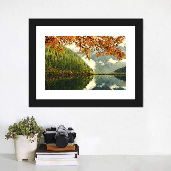 Lake In China Canvas Wall Art-1 Piece-Framed Print-20" x 16"-Tiaracle