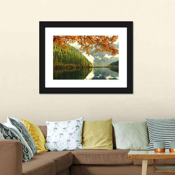 Lake In China Canvas Wall Art-3 Horizontal-Gallery Wrap-25" x 16"-Tiaracle