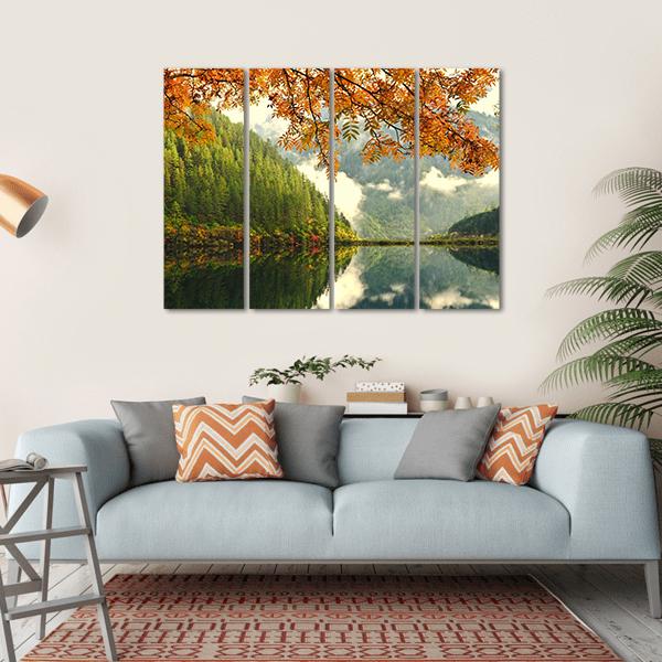 Lake In China Canvas Wall Art-4 Horizontal-Gallery Wrap-34" x 24"-Tiaracle