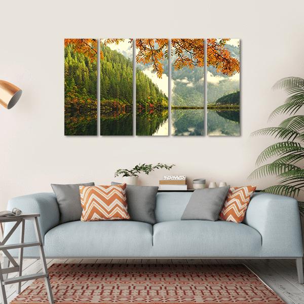 Lake In China Canvas Wall Art-5 Horizontal-Gallery Wrap-22" x 12"-Tiaracle