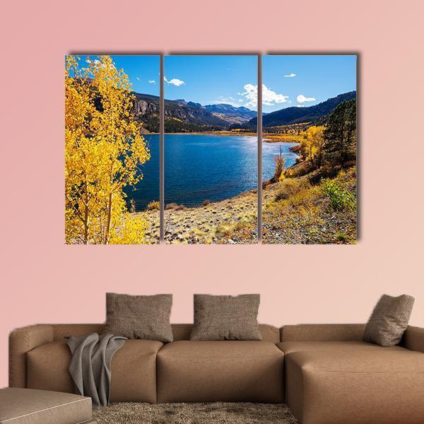 Lake In Colorado Canvas Wall Art-4 Pop-Gallery Wrap-50" x 32"-Tiaracle