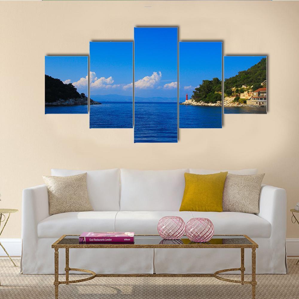 Lake In Croatia Canvas Wall Art-5 Star-Gallery Wrap-62" x 32"-Tiaracle