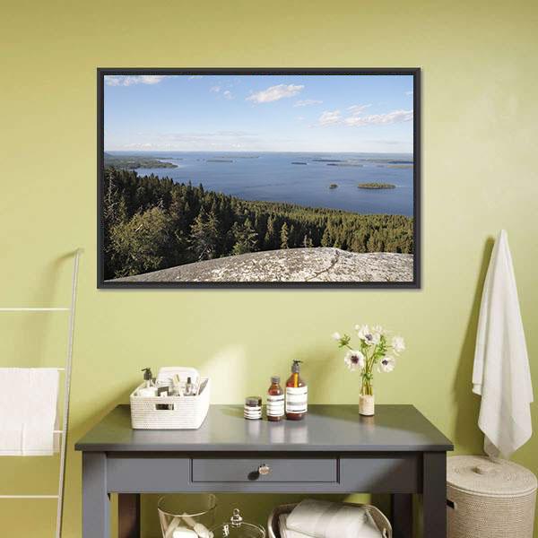 Lake in Finland Canvas Wall Art-1 Piece-Floating Frame-24" x 16"-Tiaracle