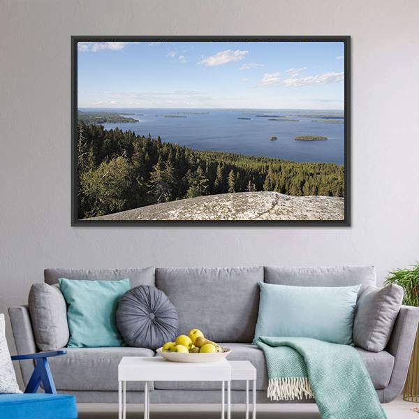 Lake in Finland Canvas Wall Art-3 Horizontal-Gallery Wrap-25" x 16"-Tiaracle