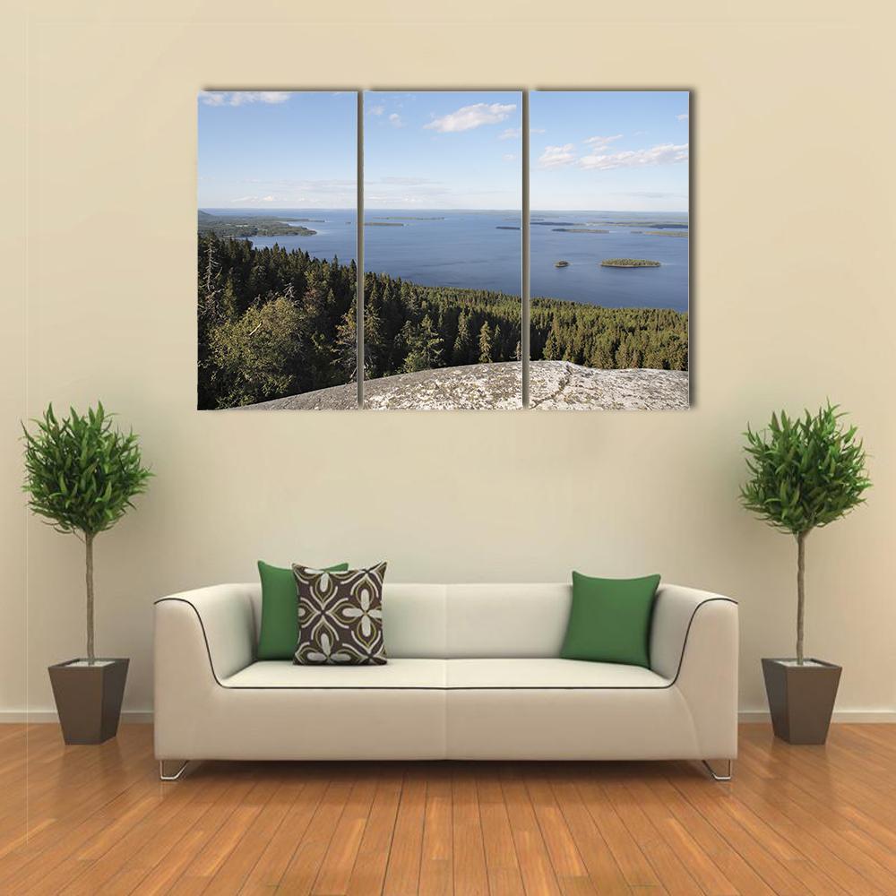 Lake in Finland Canvas Wall Art-3 Horizontal-Gallery Wrap-37" x 24"-Tiaracle