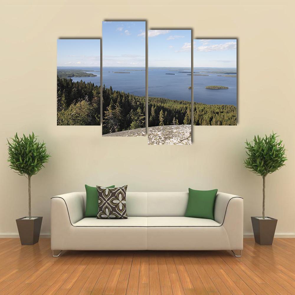 Lake in Finland Canvas Wall Art-4 Pop-Gallery Wrap-50&quot; x 32&quot;-Tiaracle
