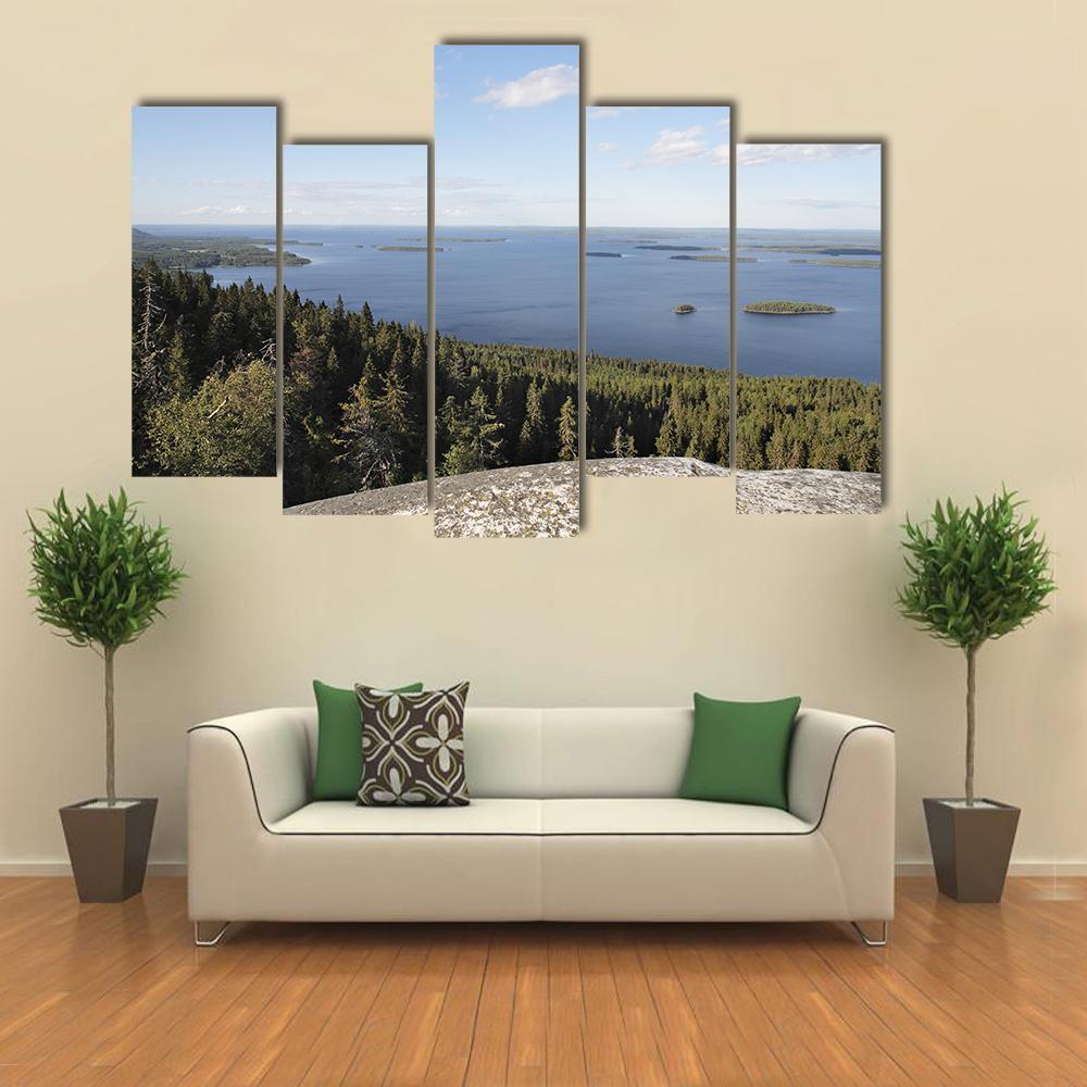 Lake in Finland Canvas Wall Art-5 Pop-Gallery Wrap-47&quot; x 32&quot;-Tiaracle