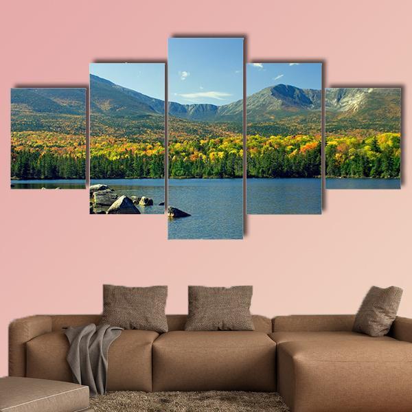 Mt. Katahdin Canvas Wall Art-5 Star-Gallery Wrap-62" x 32"-Tiaracle