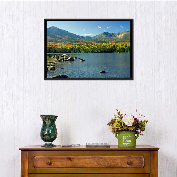 Mt. Katahdin Canvas Wall Art-1 Piece-Floating Frame-24" x 16"-Tiaracle