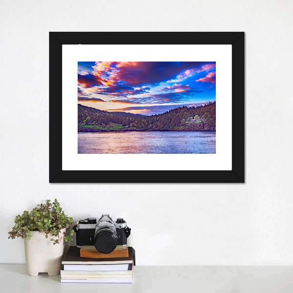 Lake In Georgia Canvas Wall Art-1 Piece-Framed Print-20" x 16"-Tiaracle