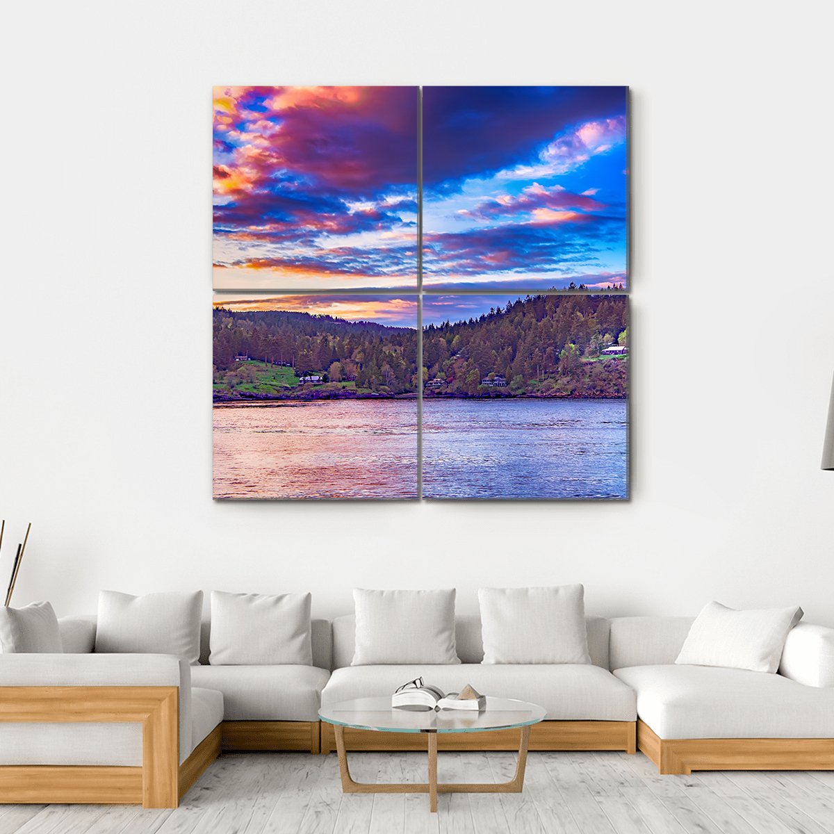 Lake In Georgia Canvas Wall Art-4 Square-Gallery Wrap-17" x 17"-Tiaracle
