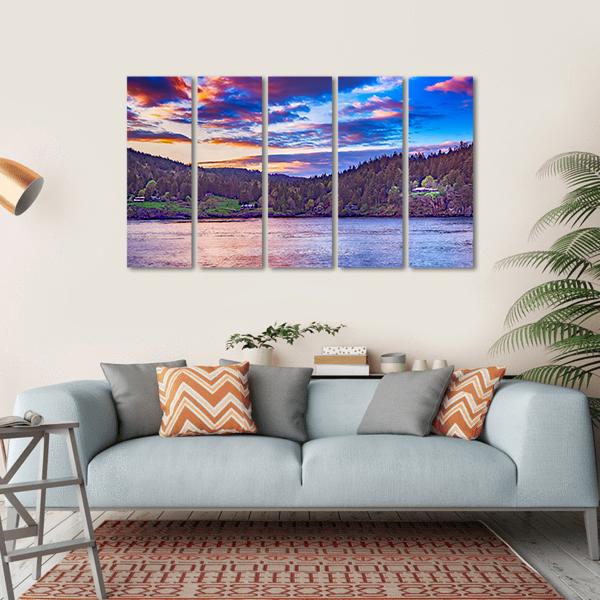 Lake In Georgia Canvas Wall Art-5 Horizontal-Gallery Wrap-22" x 12"-Tiaracle