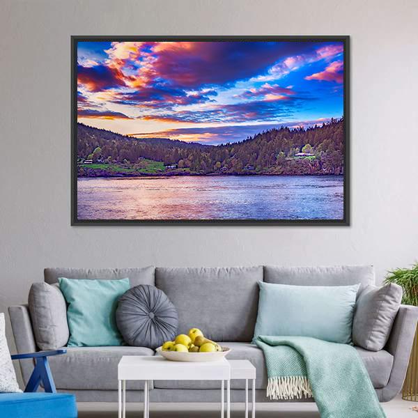 Lake In Georgia Canvas Wall Art-3 Horizontal-Gallery Wrap-25" x 16"-Tiaracle