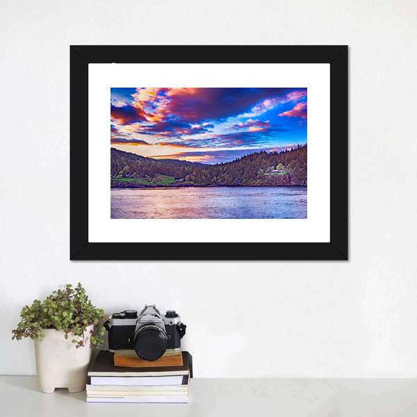 Lake In Georgia Canvas Wall Art-1 Piece-Framed Print-20" x 16"-Tiaracle