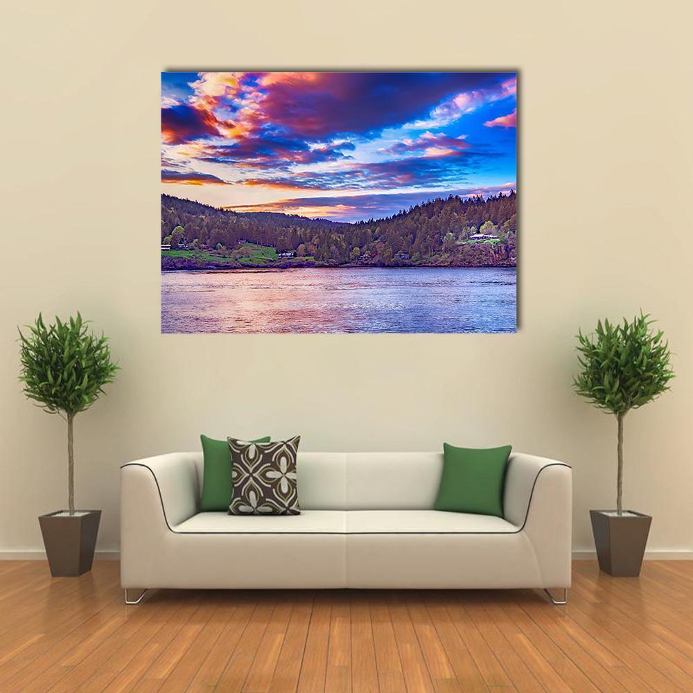Lake In Georgia Canvas Wall Art-1 Piece-Gallery Wrap-48" x 32"-Tiaracle