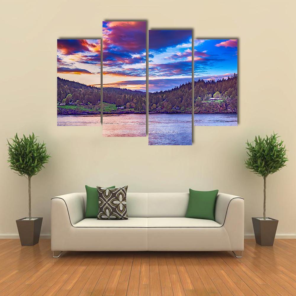 Lake In Georgia Canvas Wall Art-4 Pop-Gallery Wrap-50" x 32"-Tiaracle