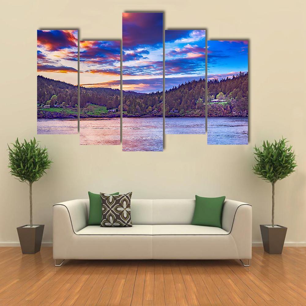 Lake In Georgia Canvas Wall Art-5 Pop-Gallery Wrap-47" x 32"-Tiaracle