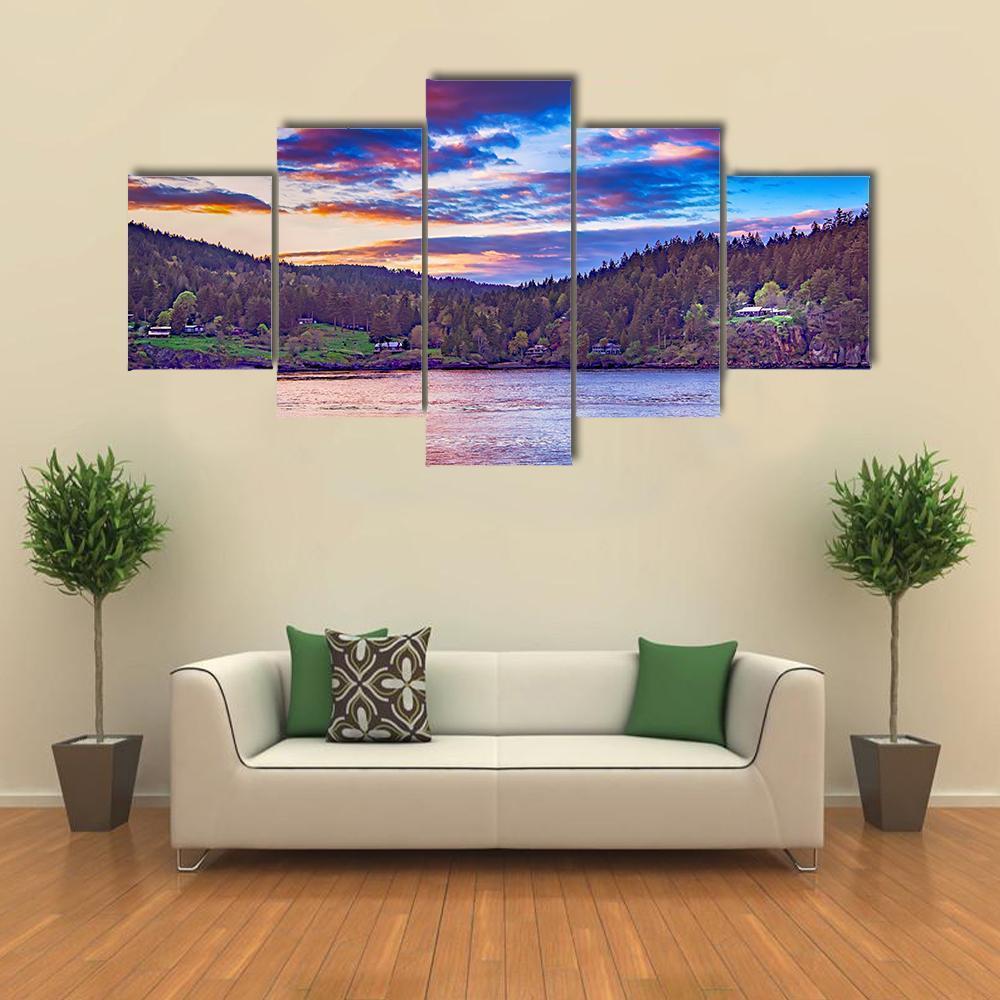 Lake In Georgia Canvas Wall Art-5 Star-Gallery Wrap-62" x 32"-Tiaracle