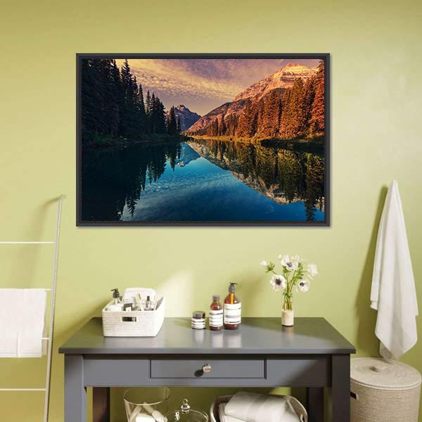 Lake In Grand Teton Canvas Wall Art-1 Piece-Floating Frame-24" x 16"-Tiaracle