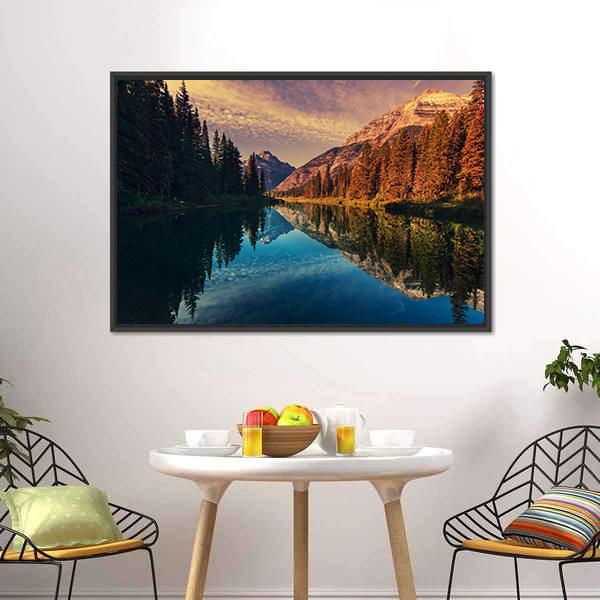 Lake In Grand Teton Canvas Wall Art-5 Horizontal-Gallery Wrap-22" x 12"-Tiaracle