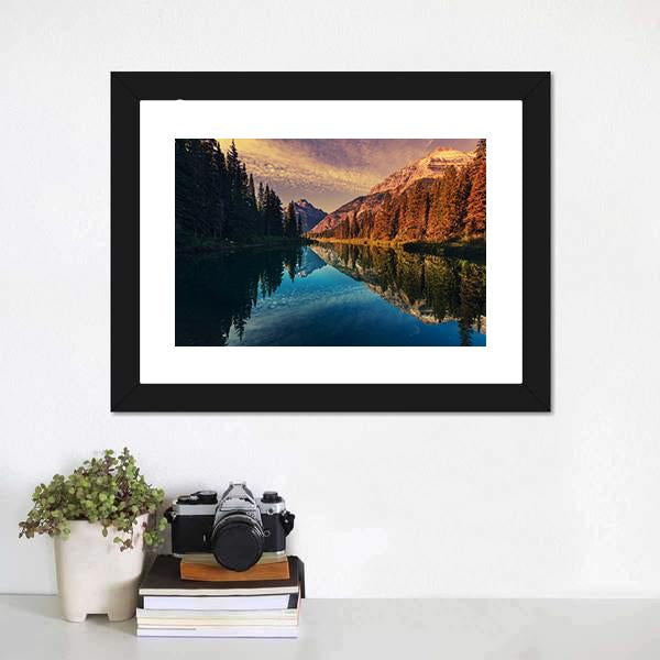 Lake In Grand Teton Canvas Wall Art-1 Piece-Framed Print-20" x 16"-Tiaracle